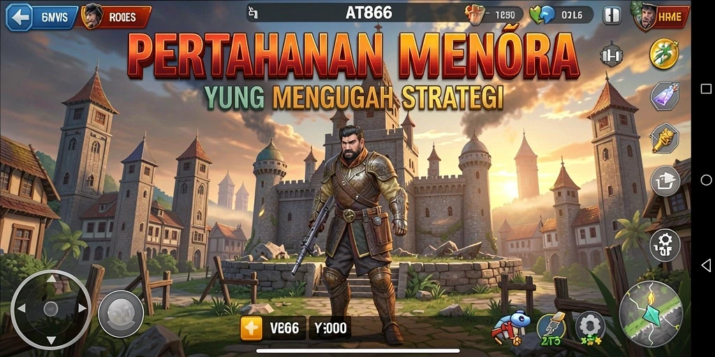 Gameplay menara pertahanan yang seru dan menantang.