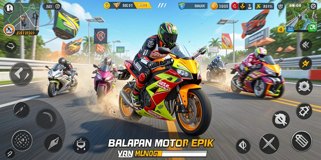Tampilan menegangkan dari balapan motor di BARU01.