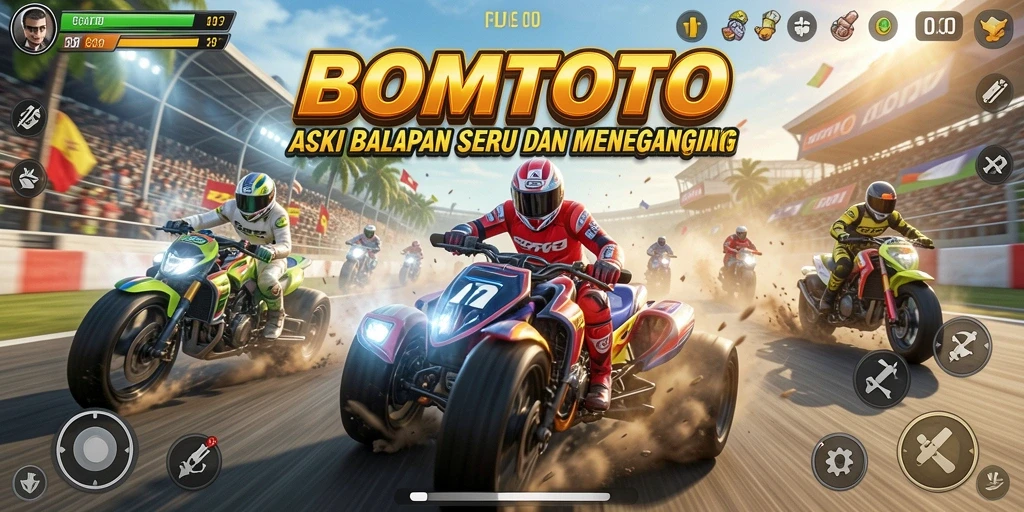 Gameplay balapan seru dan mendebarkan di BOMTOTO.