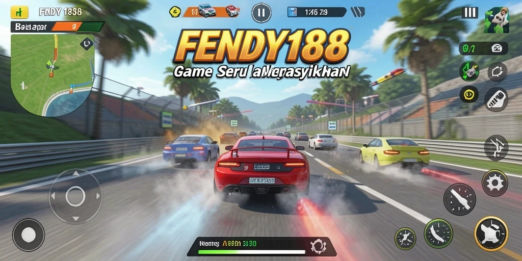 Screenshot gameplay FENDY188 menampilkan aksi balap yang mendebarkan.