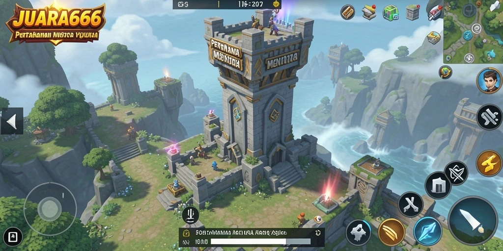 Screenshot JUARA666 menunjukkan gameplay seru dari Tower Defense.