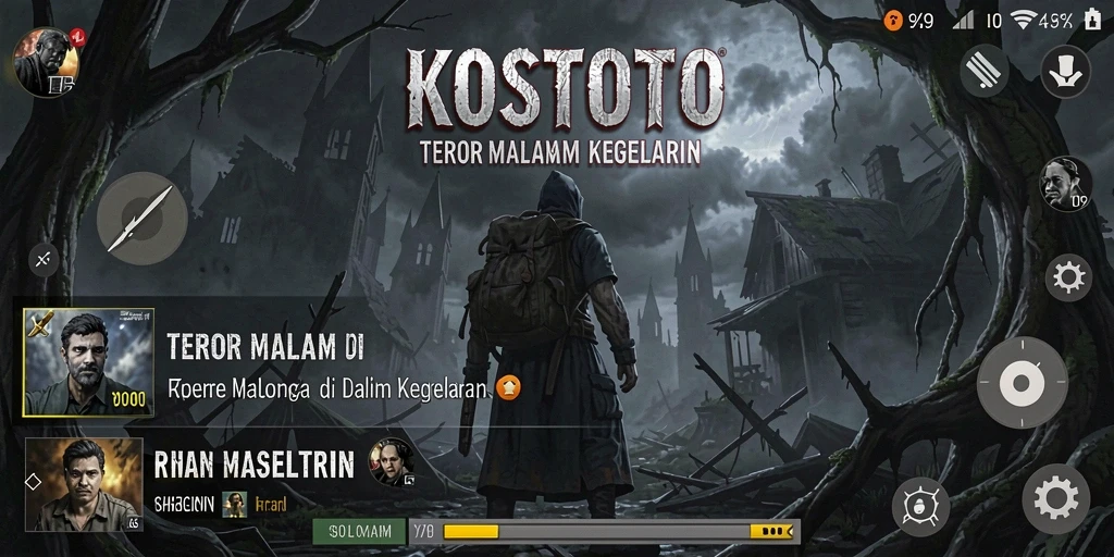 Screenshot KOSTOTO menampilkan momen ketegangan dalam gameplay.