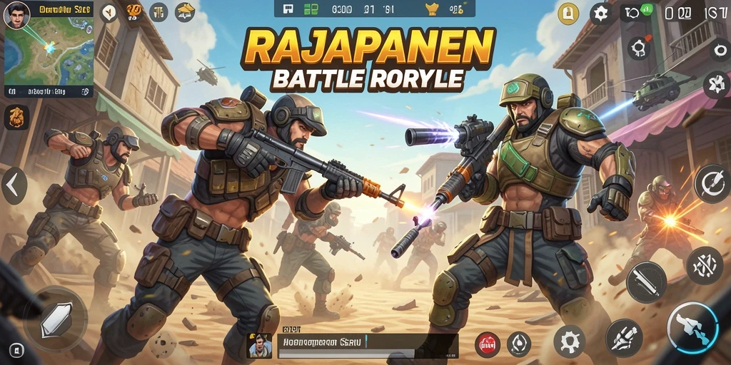 Gameplay seru dalam pertempuran Battle Royale di RAJAPANEN.