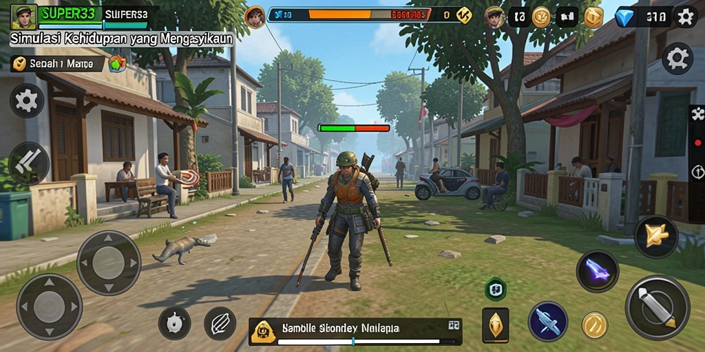 Tampilan visual menarik dari gameplay SUPER33 dengan berbagai karakter.