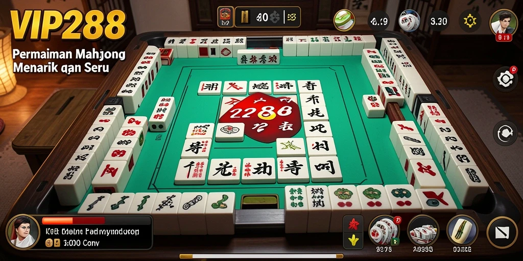 Screenshot VIP288 menunjukkan gameplay Mahjong yang seru dan menantang.